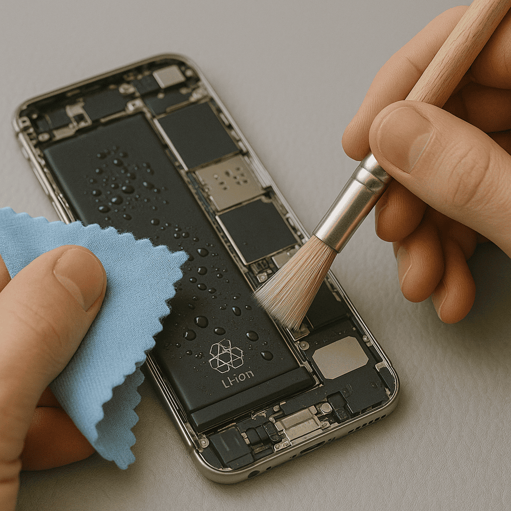 Wasserschaden am Handy oder Smartphone. Professionelle Diagnose, Reinigung und Reparatur in München. Express ab 30 Minuten, Originalteile, zertifizierte Techniker mit 20 Jahren Erfahrung, drei Filialen und Versand.